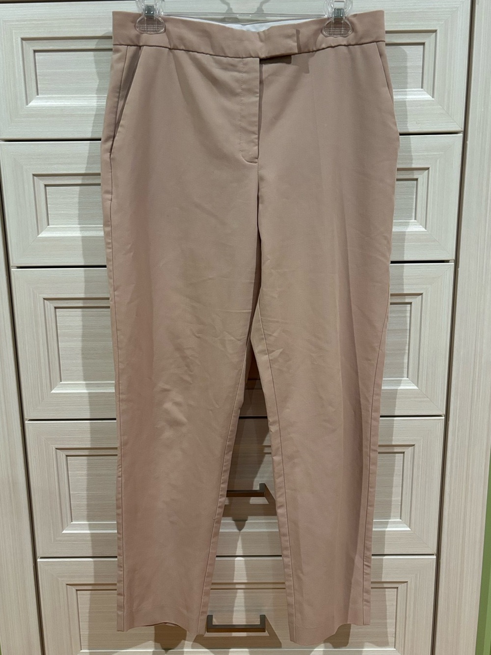 Mango Straight-Leg Tailored Pants in Blush Taupe